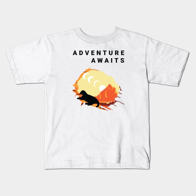 Adventure awaits Kids T-Shirt by grafart